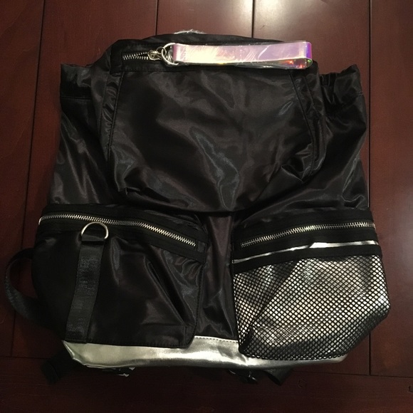 Urban Outfitters | Black & Silver Backpack - Picture 6 of 8
